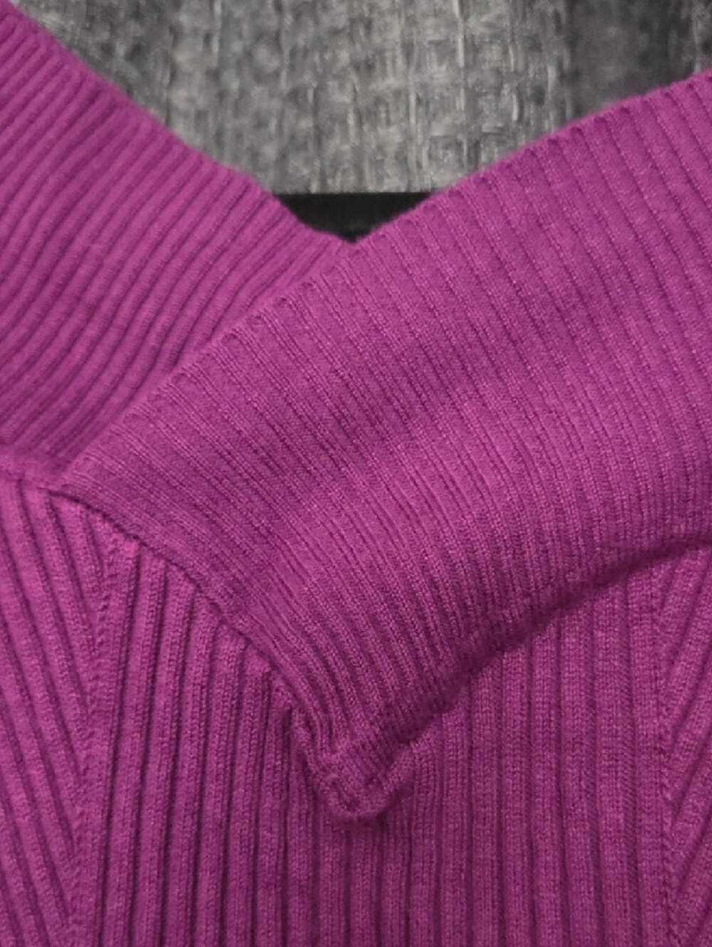 Candie's Off-the-Shoulder Ribbed Sweater - Magenta - Picture 3 of 5
